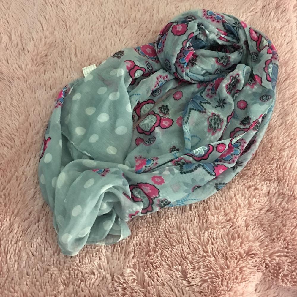 Floral and Polka Dot Women's Scarf
